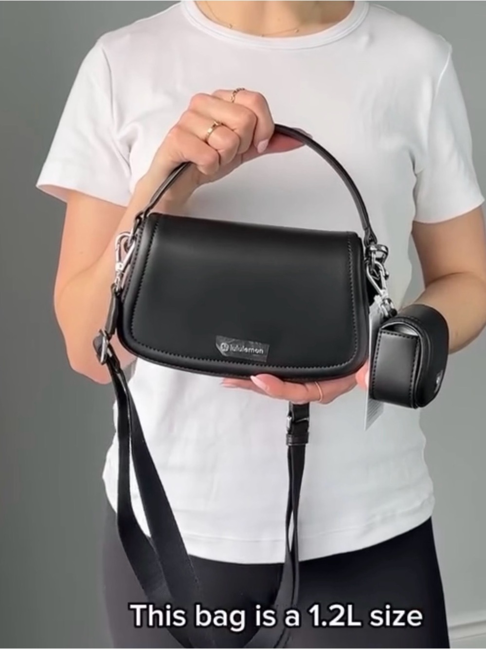 Lululemon Black Crossbody Shoulder Bag with Detachable Strap